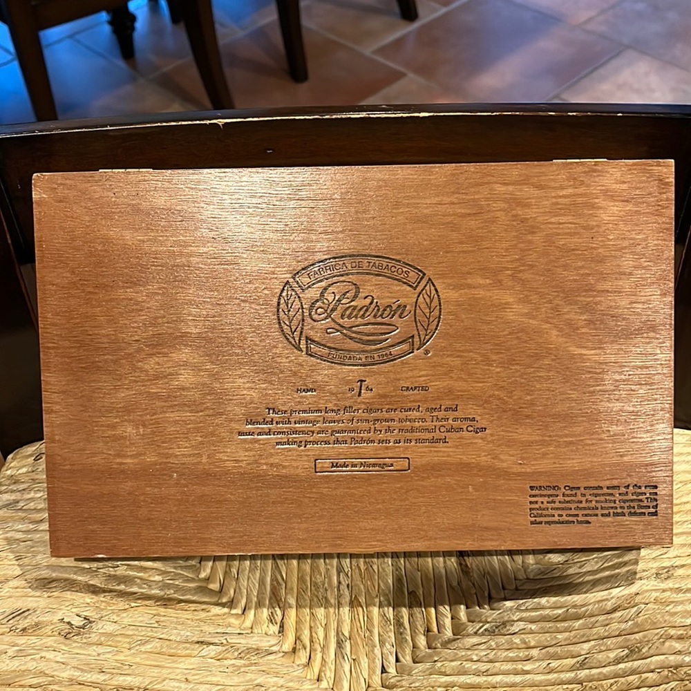 Collectible Vintage Padron Cigars 1964 Anniversary Series Cigar Box - No Cigars